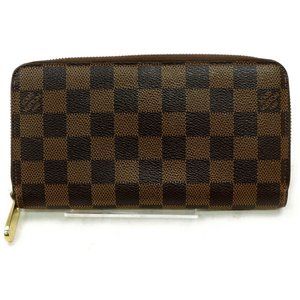 💯 Auth Louis Vuitton Zippy Damier Ebene Wallet